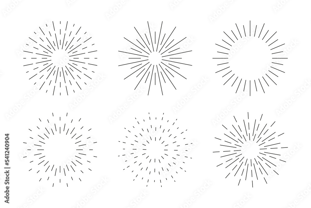 Set of vector sparks and stars. Black vector sunburst design elements set Set of vector sparks and stars. Black vector sunburst design elements set