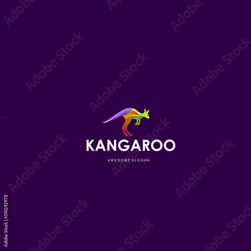 kangaroo logo colorful gradient design