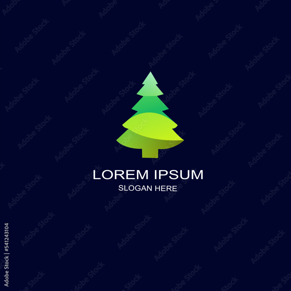tree logo colorful gradient design tree logo colorful gradient design