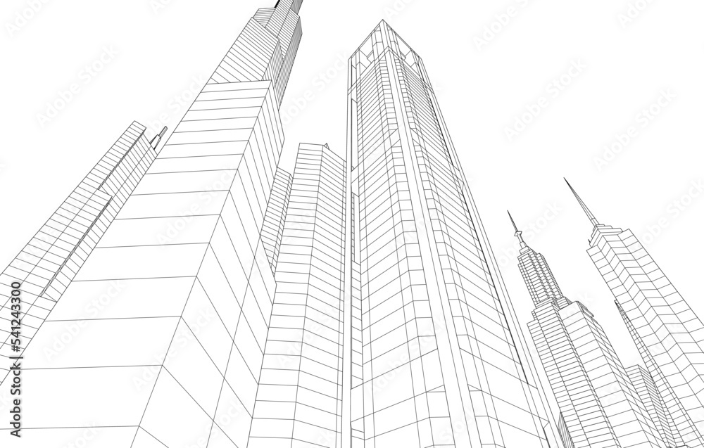 Modern city architecture 3d illustration