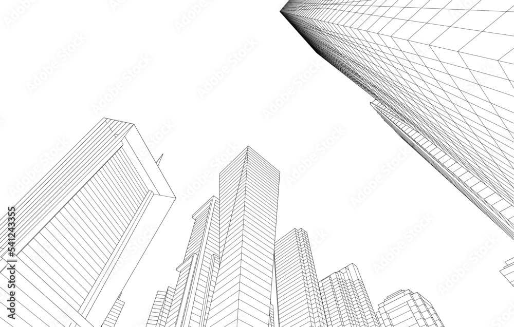 Modern city architecture 3d illustration