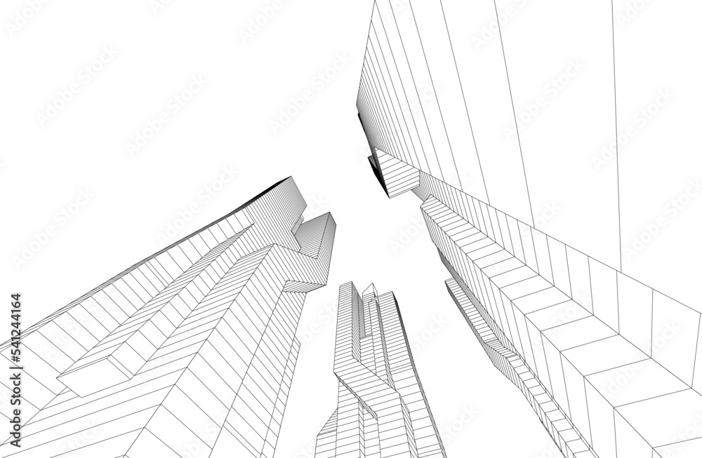Modern city architecture 3d illustration Modern city architecture 3d illustration