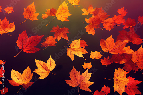 Herbstlaub im Wind  Herbstbl  tter  Illustration  AI