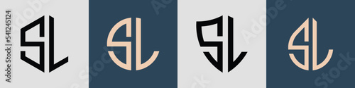 Creative simple Initial Letters SL Logo Designs Bundle.