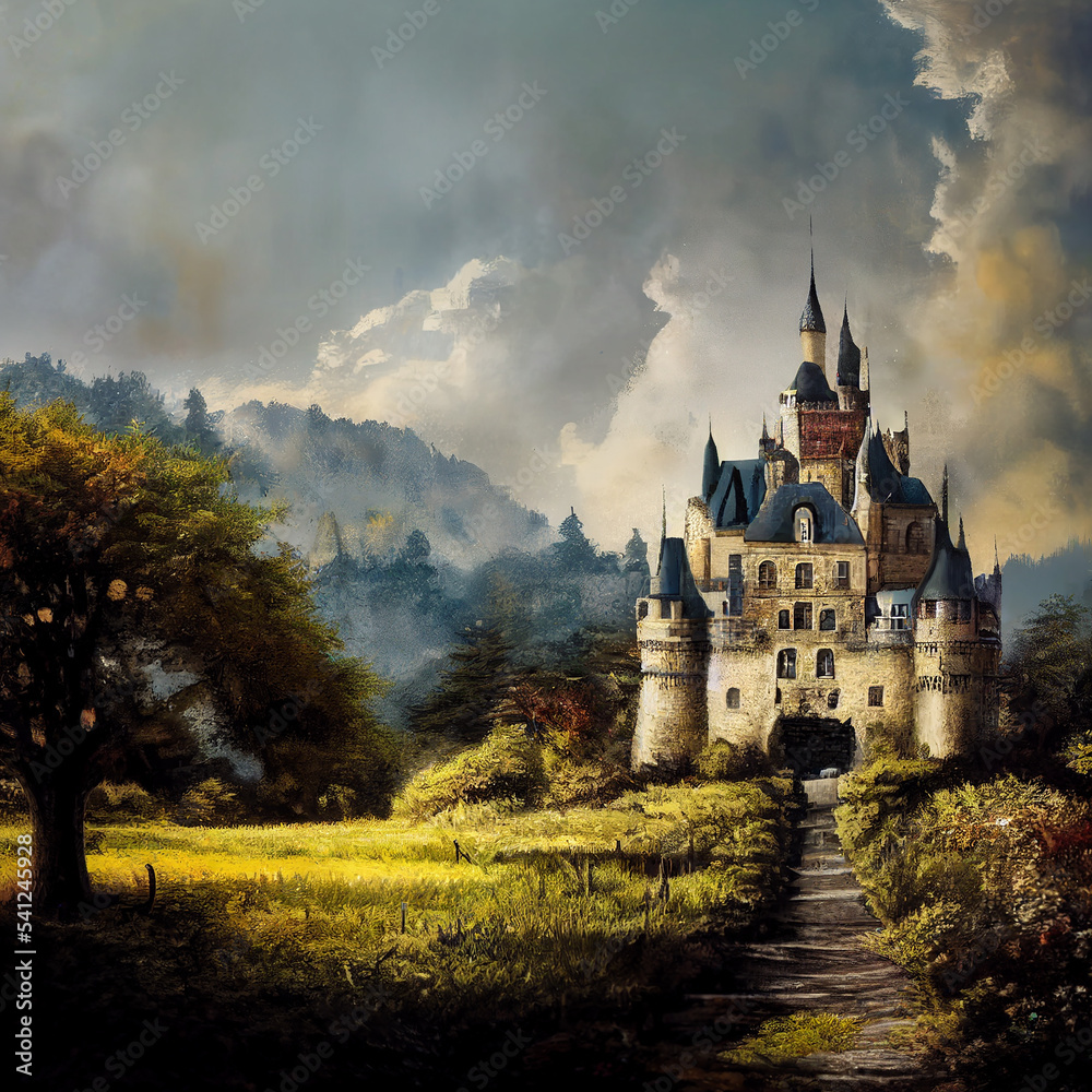 Beautiful fairy castle background