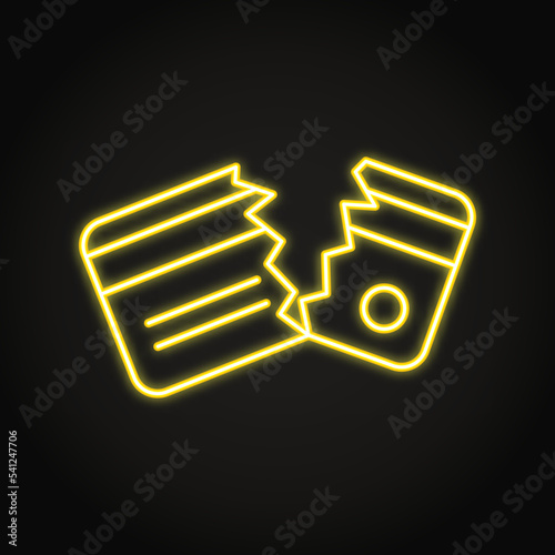 Insolvency neon icon in line style