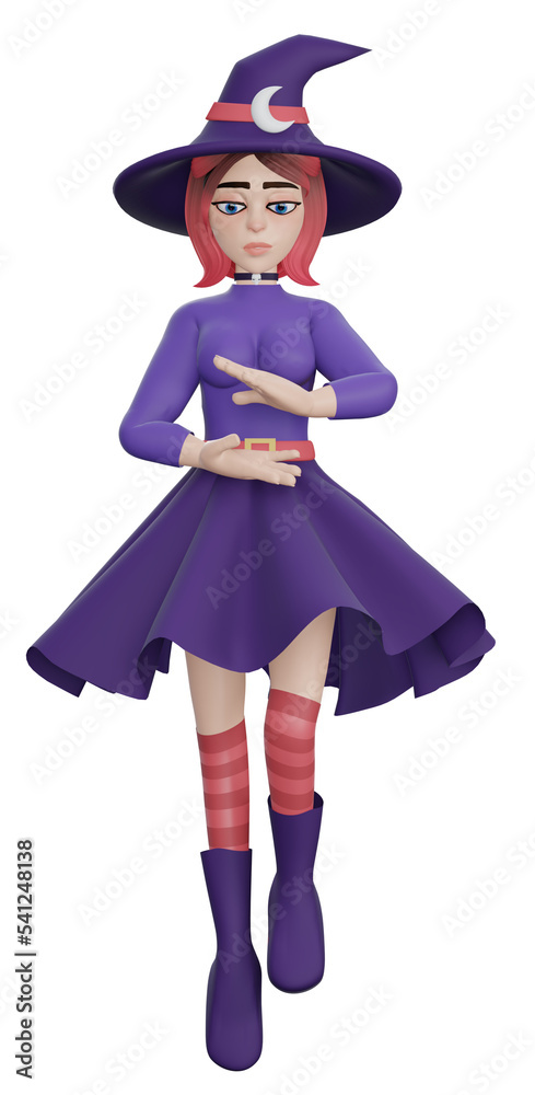 Scary woman in black halloween costume of witch Scary woman in black halloween costume of witch