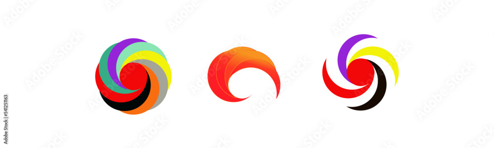 Spiral and half spiral vector logosand vector designs with white background for business and other purposes. Spiral and half spiral vector logosand vector designs with white background for business and other purposes.