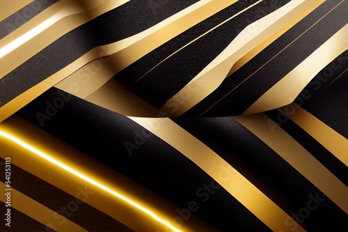 Wallpaper Mural Futuristic luxury black background with golden lines and neon light. Torontodigital.ca
