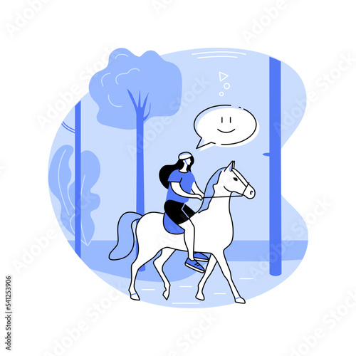 Horseback riding isolated cartoon vector illustrations.