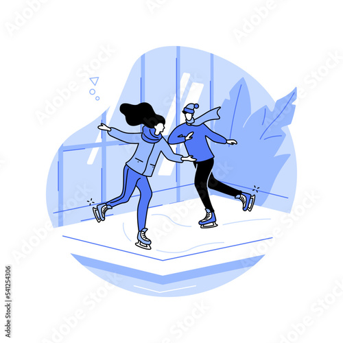 Ice skating rink isolated cartoon vector illustrations.