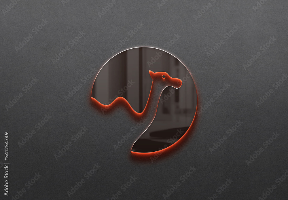 Mirror Sign Logo Mockup Stock Template Adobe Stock