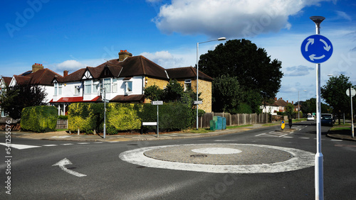 A small roundabout at local residential area, London, UK. #541255576