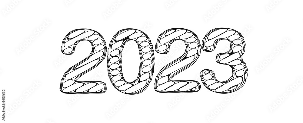 2023 bold letters 3d-illustration isolated