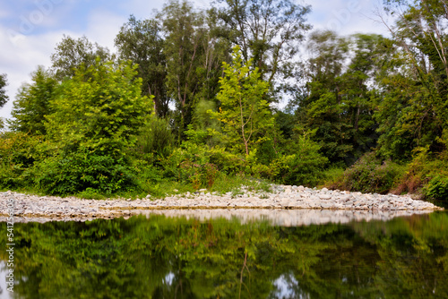 View of the Sison river the Pyrenees-Atlantiques, Nouvelle-Aquitaine. France photo