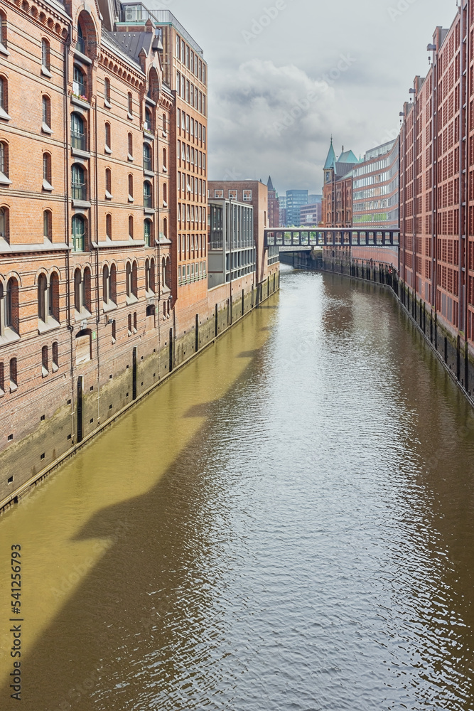 The Brooksfleet in westerly direction in the Hafencity district of Hamburg