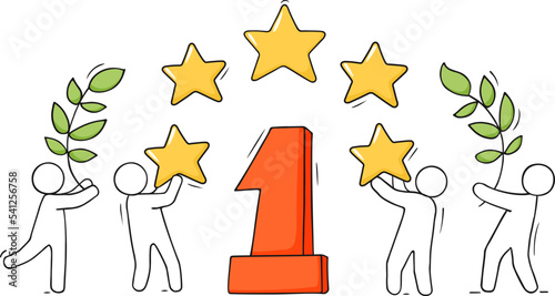 First place award, winners prize with number one.