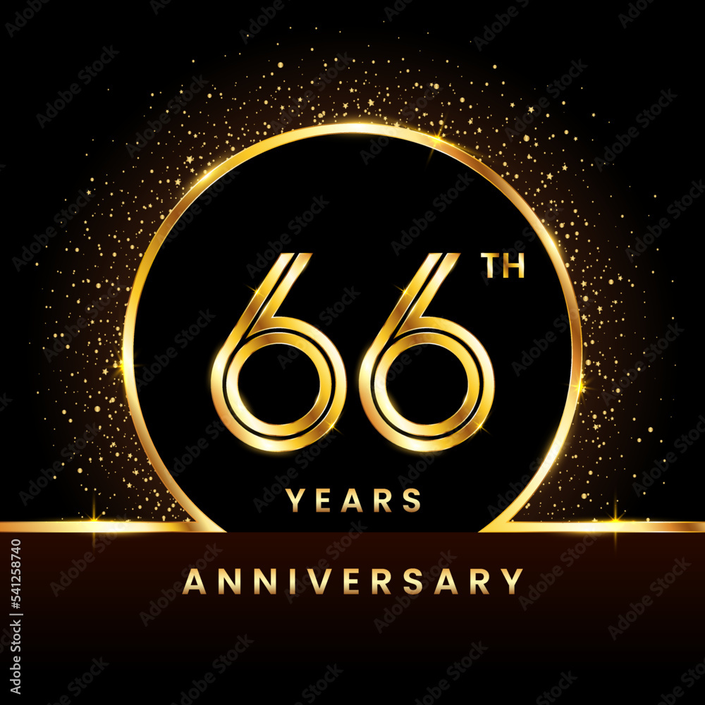 66th Anniversary Logo. Golden Anniversary Template Design For ...