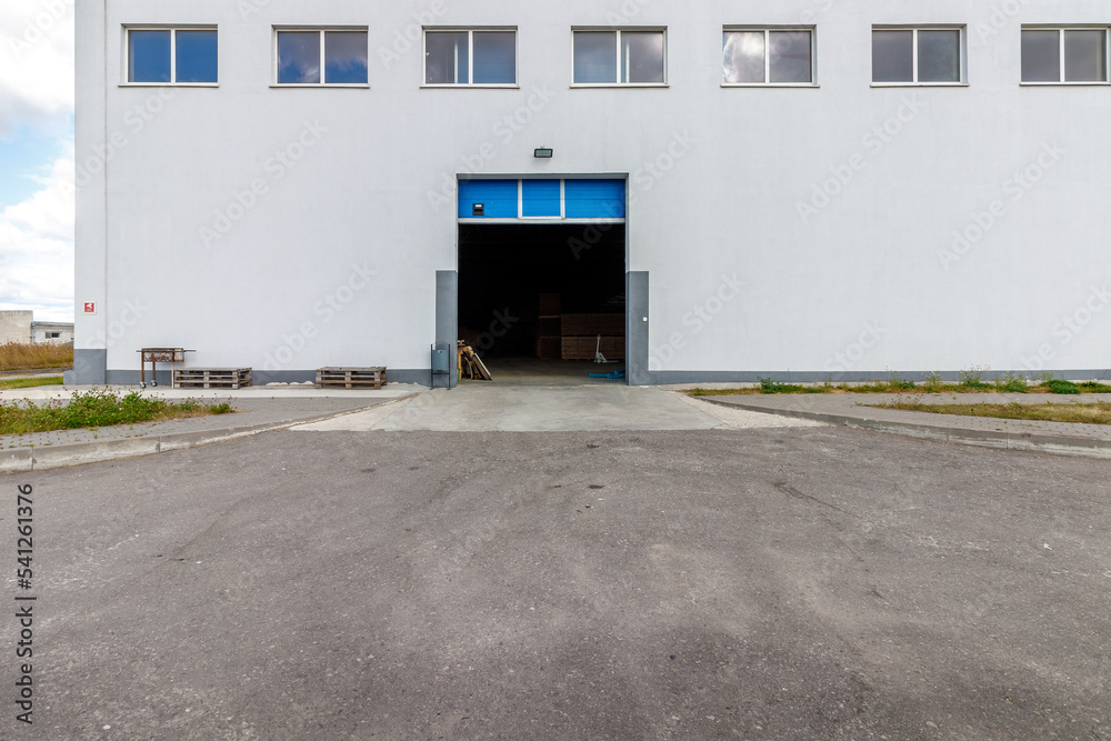 Naklejka premium View of the production building from the street