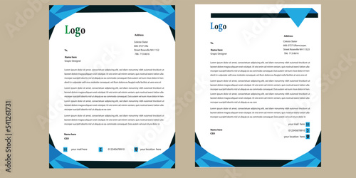 corporate creative red blue yellow and green Color Vector Letter Head Template design with standard size