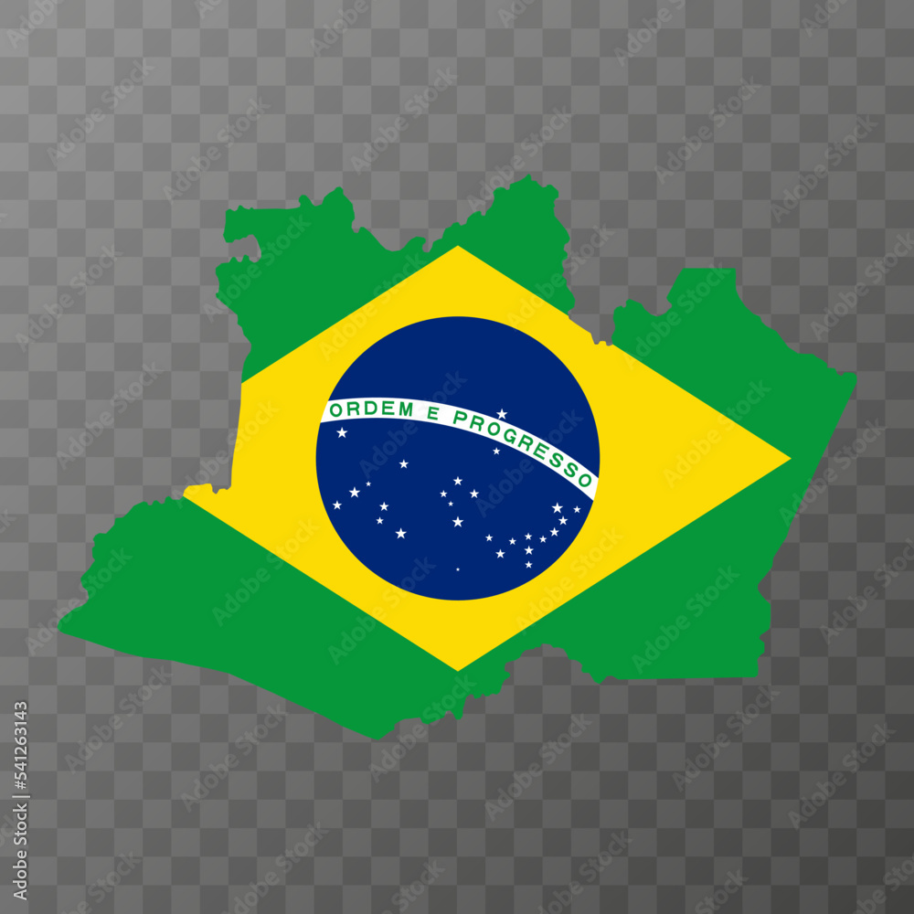 Fototapeta premium Amazonas Map, state of Brazil. Vector Illustration.