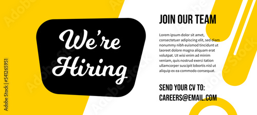 We're hiring, join our team, recruitment banner
