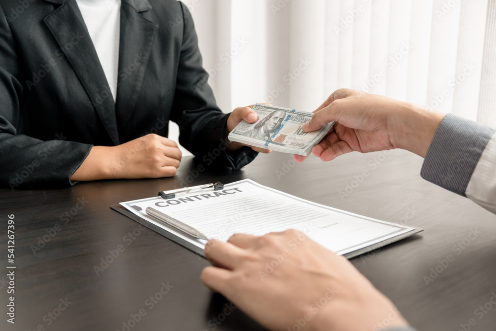 Customer is offering a bribe with an offer to officer.