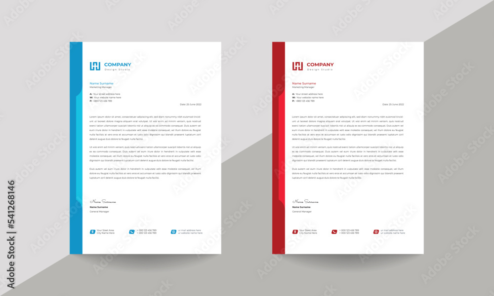 Letterhead modern style abstract elegant minimal clean and corporate company business letterhead 