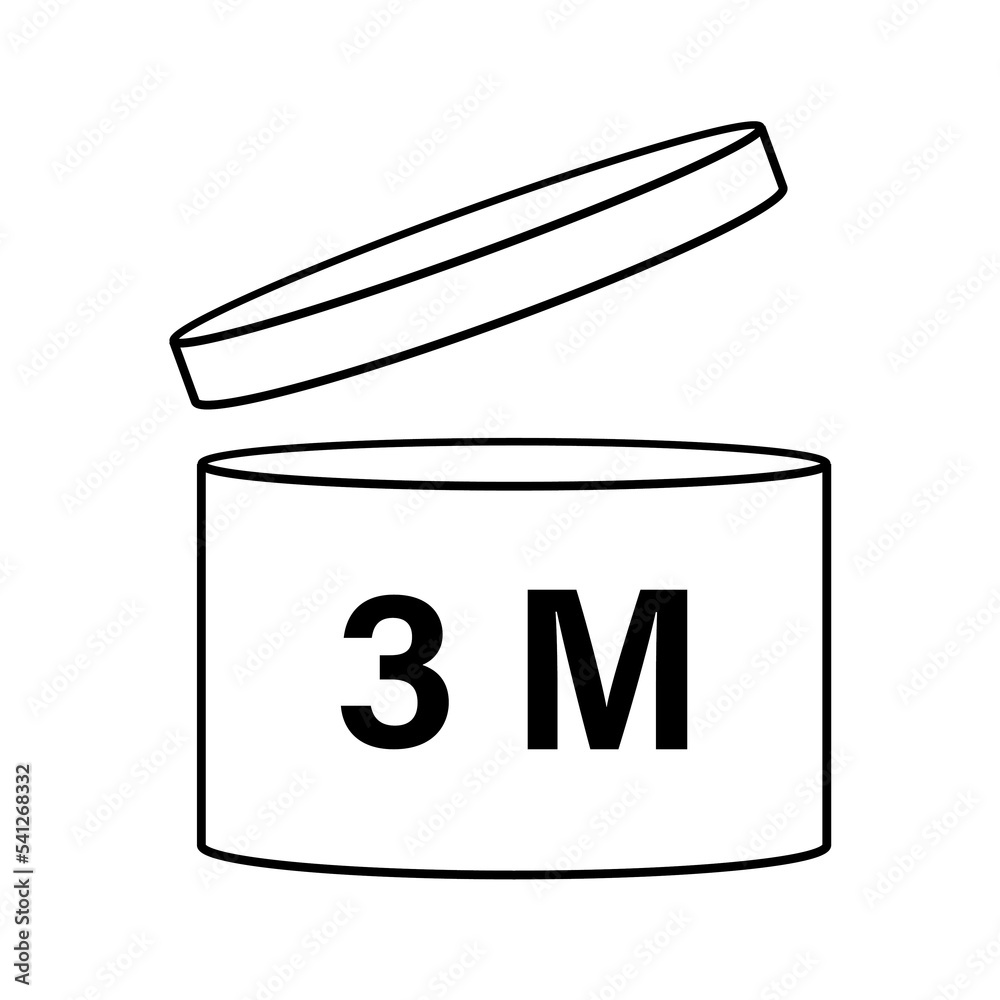 Expiration date after opening the package Simple icon on product packaging and box Expiration date after opening the package Simple icon on product packaging and box