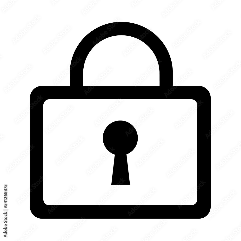 Lock simple icon for apps and websites isolated on white background Lock simple icon for apps and websites isolated on white background