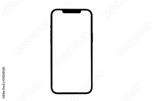 Smartphone blank screen isolate on white background.