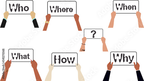 arms holding placard text billboard cartoon illustration set in vector format