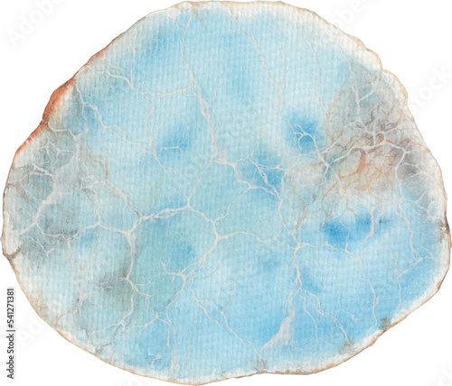 Transparent Background angelite stone Illustration Png. Transparent Clipart Image of watercolor blue healing crystal ready-to-use for site, article, print. Hand painted gems