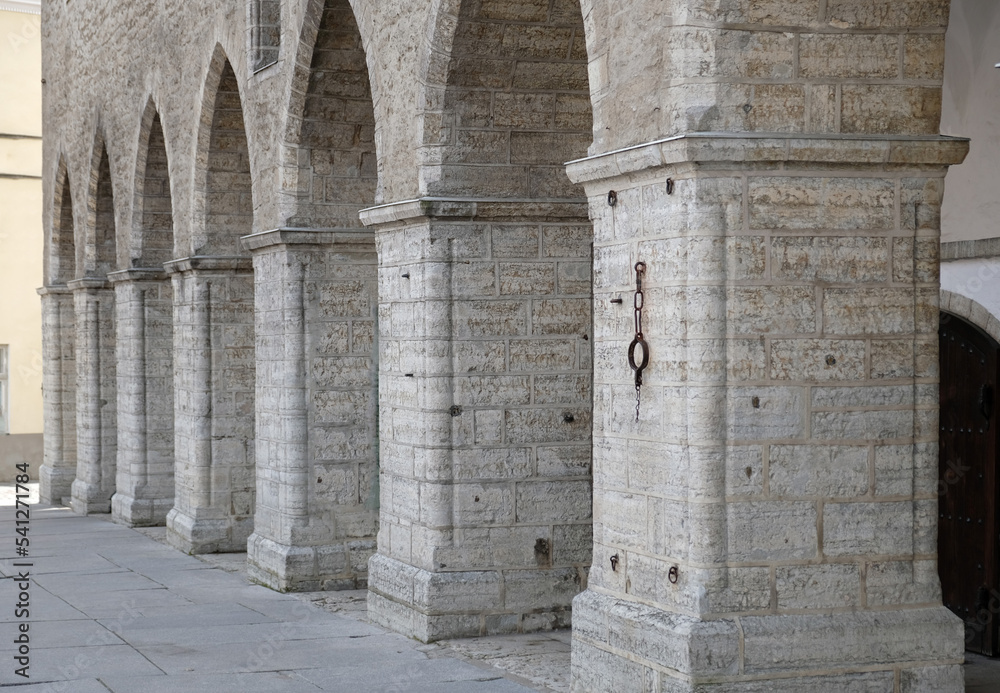 Classic architectural column and arch. Details of architecture of ...