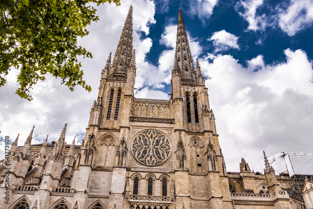 Bordeaux Cathedral, Roman Catholic Saint Andrew church. Famous Bordeaux tourist sigthseen building.