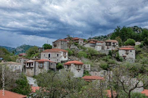 View of Stemnitsa village on Menalo mountain.Peloponnese, Greece photo