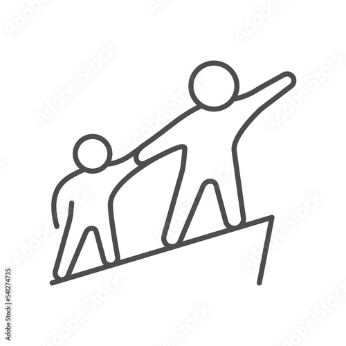 Leader support line outline icon