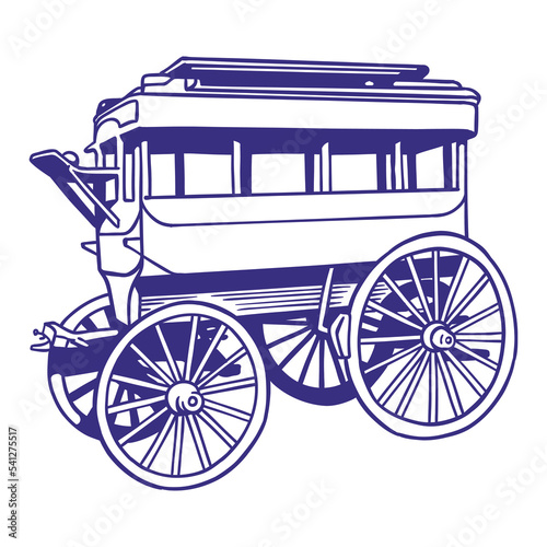 Vintage omnibus - hand drawn illustration