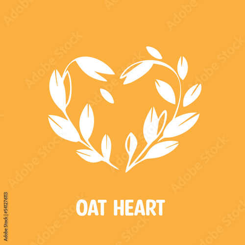 oat in heart shape, vector illustration