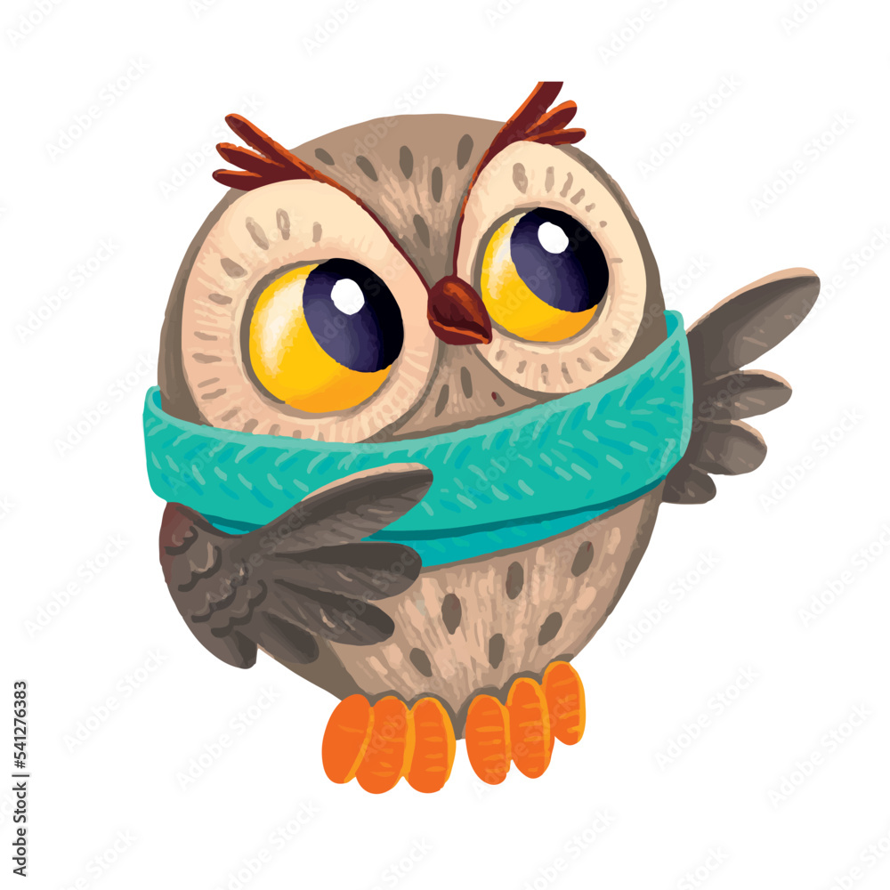 Vetor de Cute owl cartoon, vector cartoon illustration, cartoon clipart ...