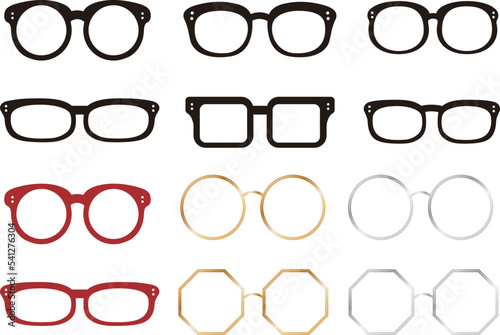 Glasses vector material. All kinds of designs.
