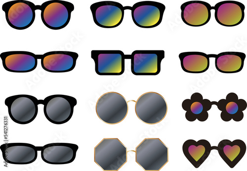 Glasses vector material. All kinds of designs.