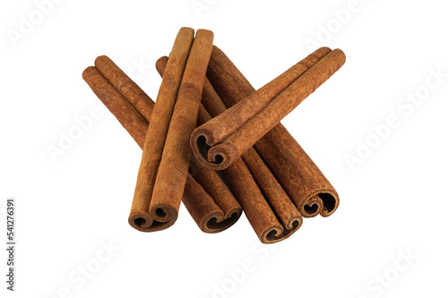 Fotobehang Cinnamon sticks isolated on transparent closeup with PNG.