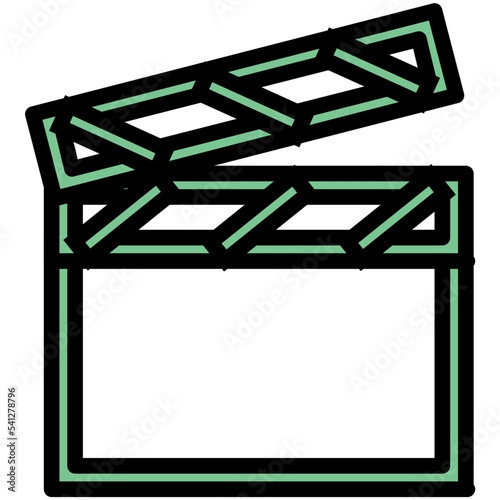 Clapperboard Colored Line Icon