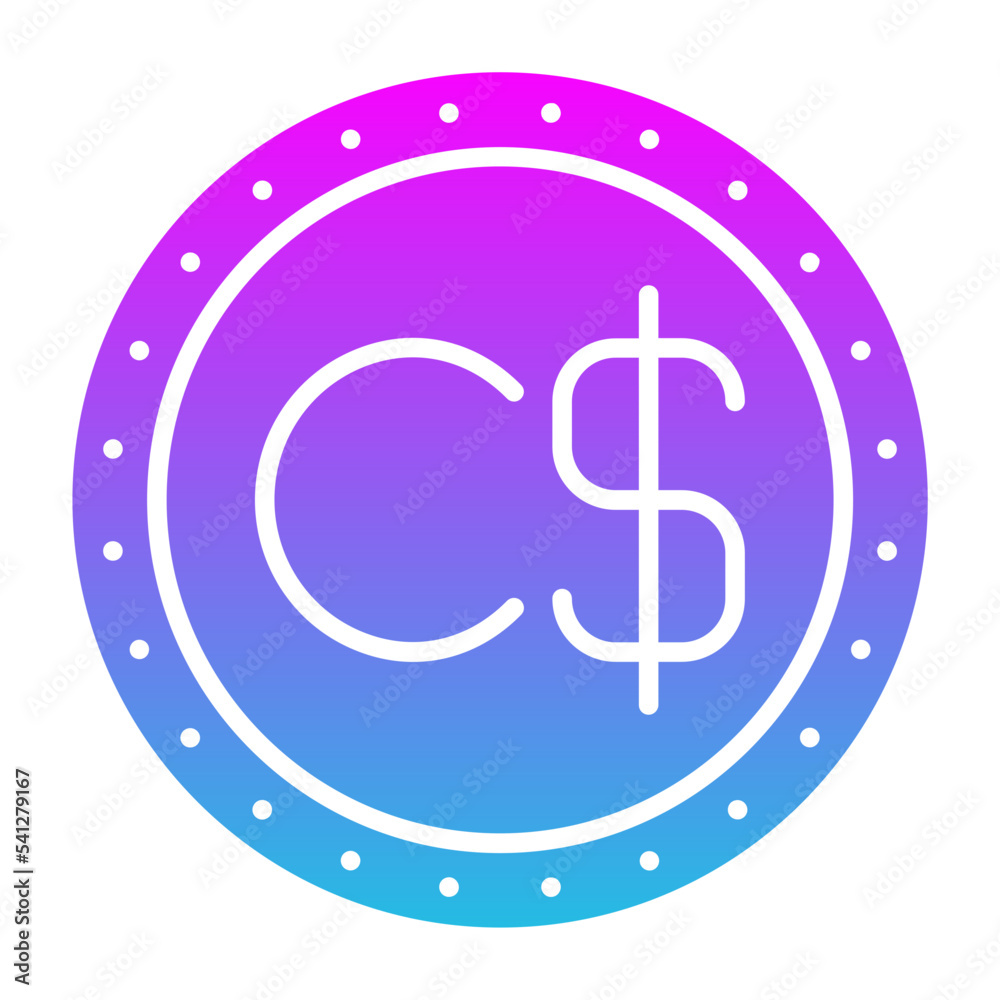 Canadian Dollar Glyph Gradient Icon Canadian Dollar Glyph Gradient Icon