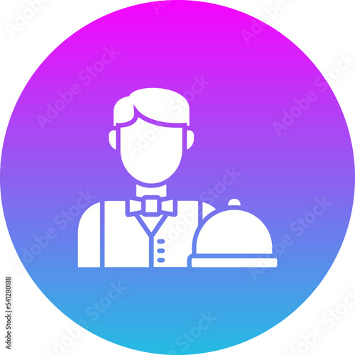 Waiter Gradient Circle Glyph Inverted Icon