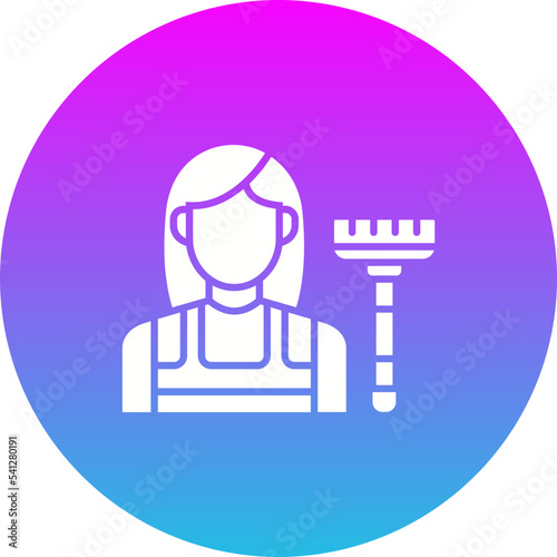 Maid Gradient Circle Glyph Inverted Icon