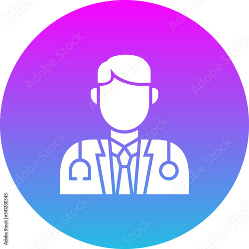 Doctor Gradient Circle Glyph Inverted Icon