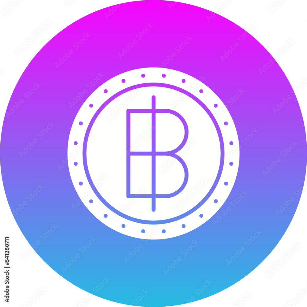 Baht Gradient Circle Glyph Inverted Icon Baht Gradient Circle Glyph Inverted Icon
