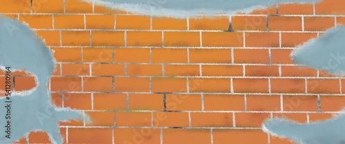 graffiti on wall  Old grunge brick retro wall